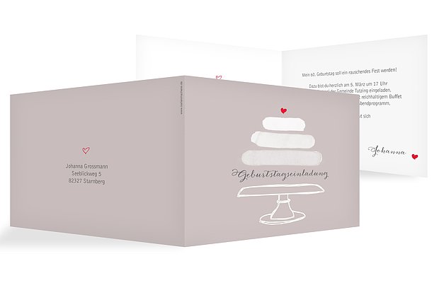 Einladung 60. Geburtstag Birthday Cake