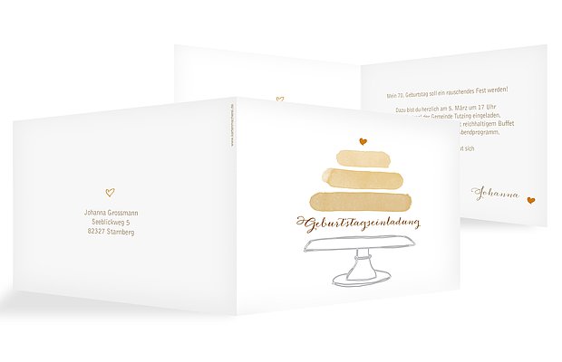 Einladung 70. Geburtstag Birthday Cake