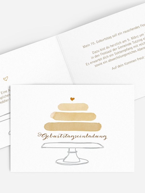 Einladung 70. Geburtstag Birthday Cake