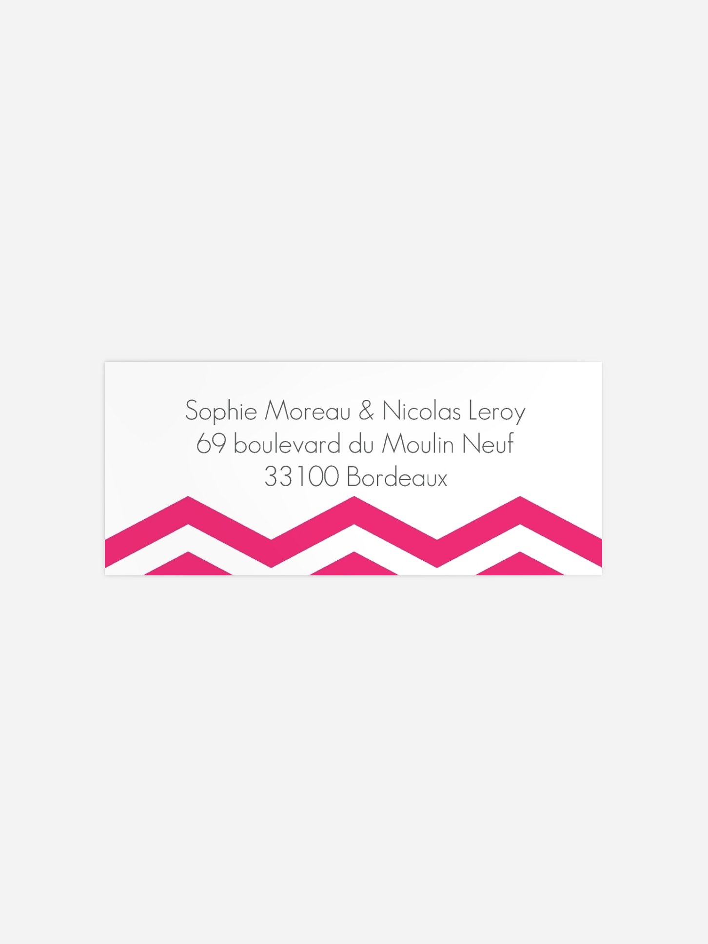 Étiquette expéditeur mariage Chevrons