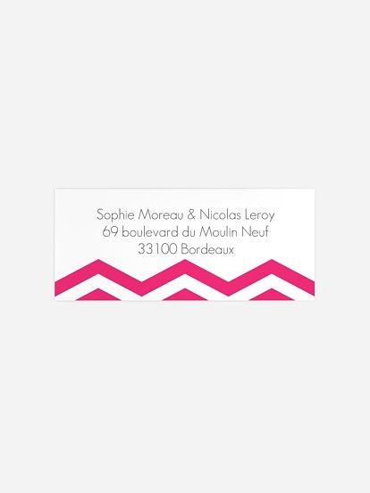 Étiquette expéditeur mariage Chevrons