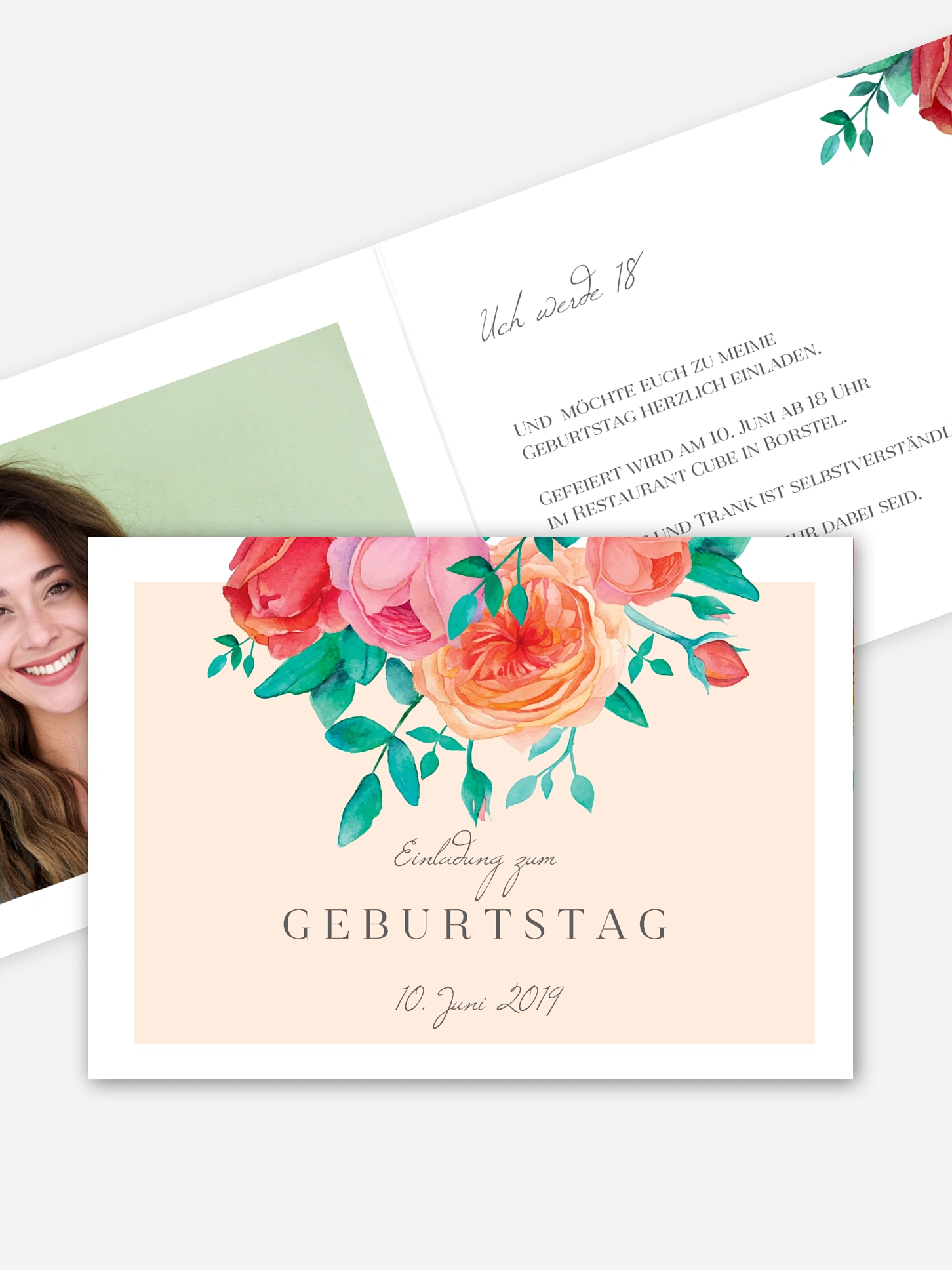 Einladung 18. Geburtstag Flower Bouquet