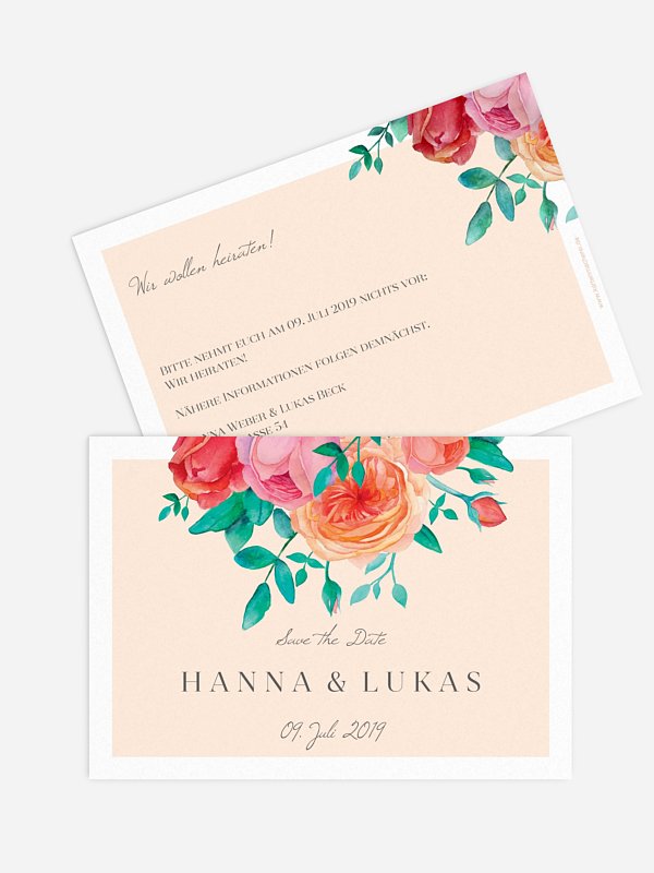 Save-the-Date Karte Flower Bouquet