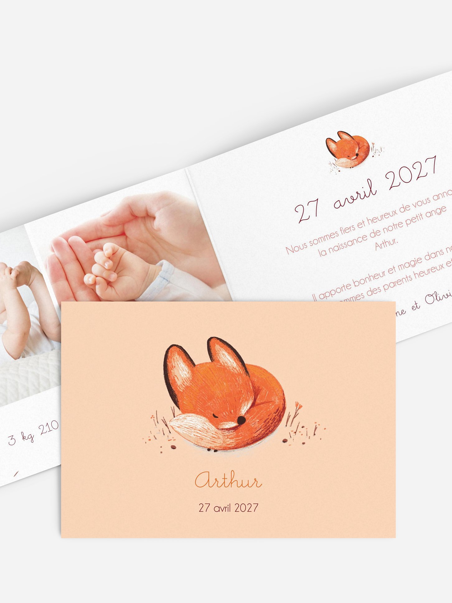 Faire-part naissance Petit renard