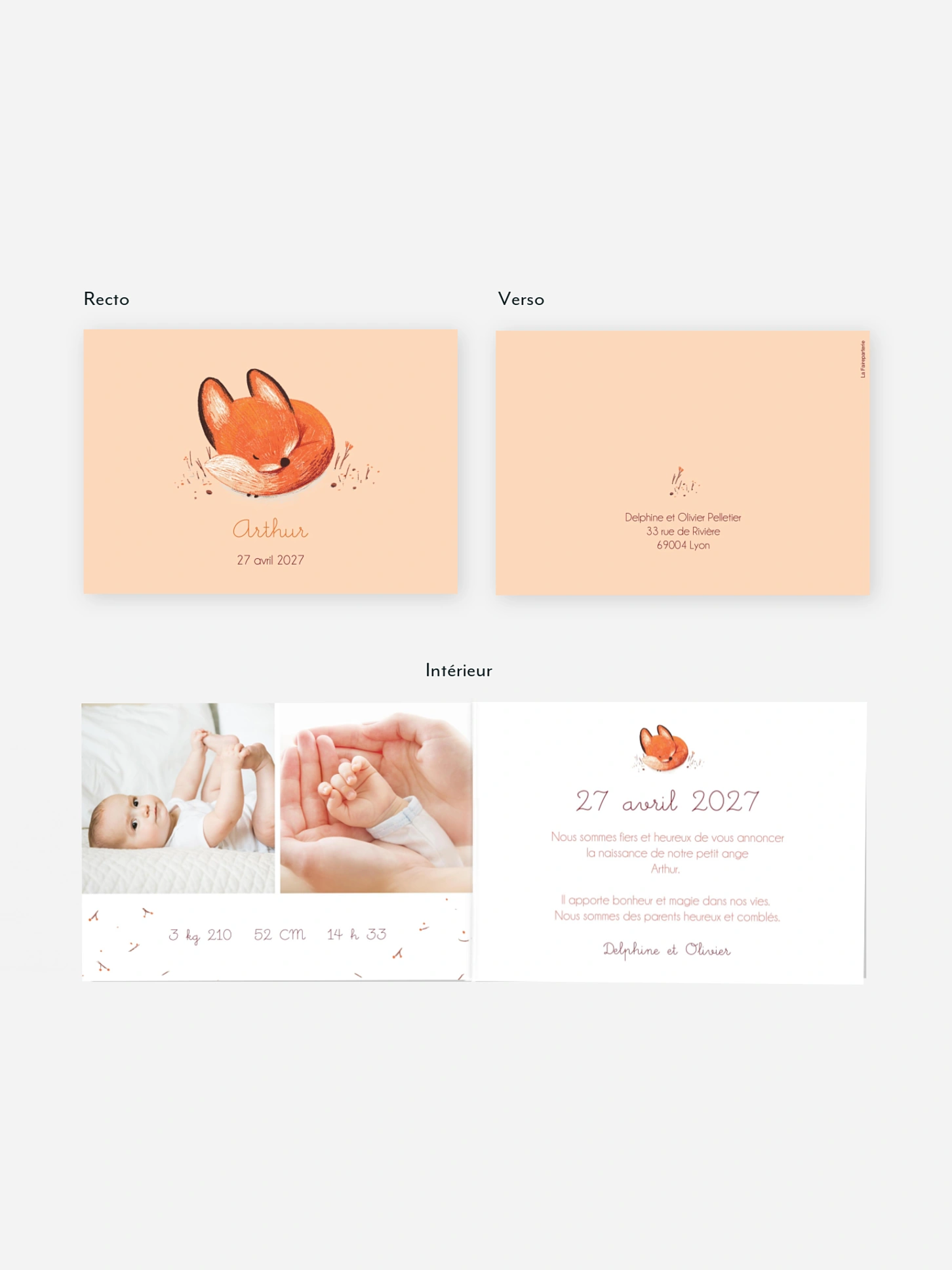 Faire-part naissance Petit renard