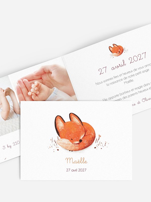 Faire-part naissance Petit renard