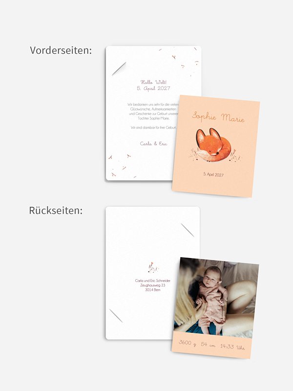 Geburtskarte Kleines Füchslein