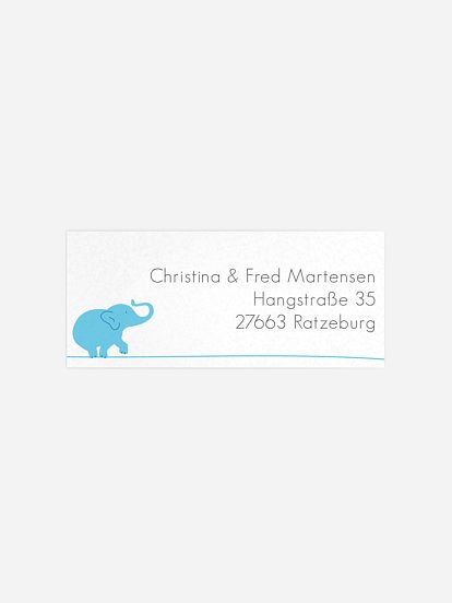 Absenderaufkleber Elefant