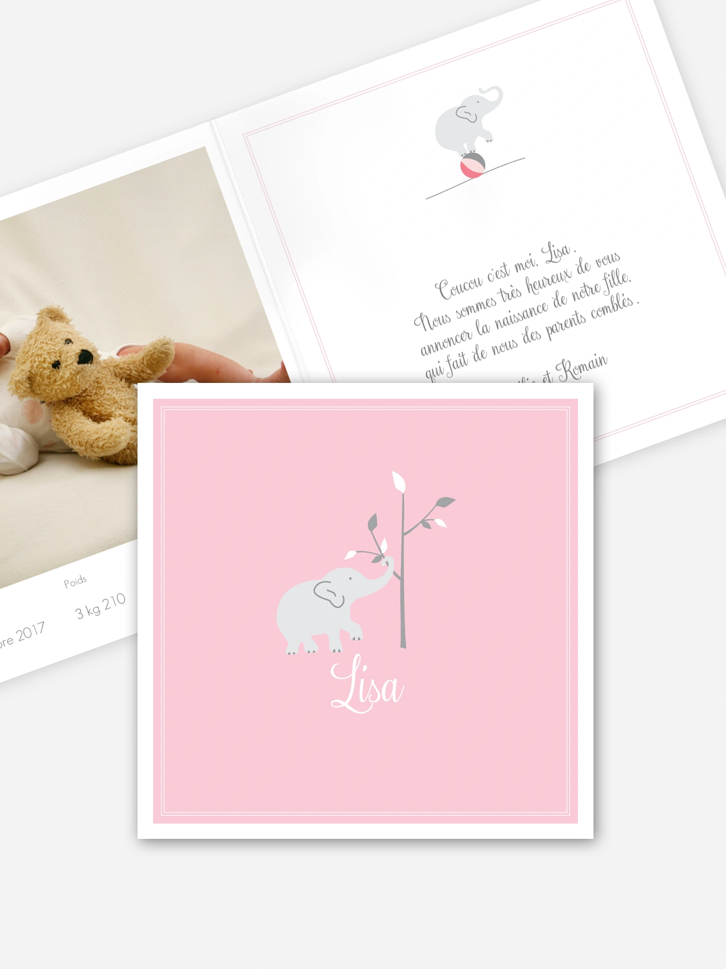 Faire-part naissance Éléphant