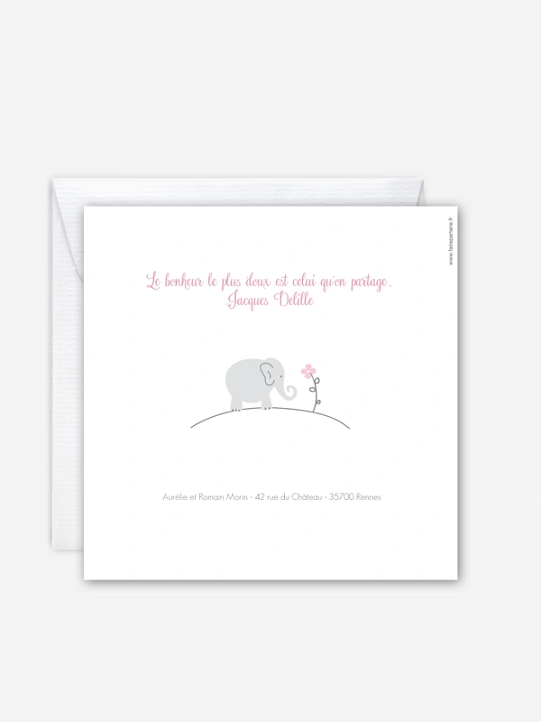 Faire-part naissance Éléphant