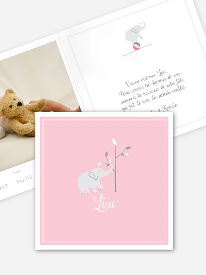 Faire-part naissance Éléphant