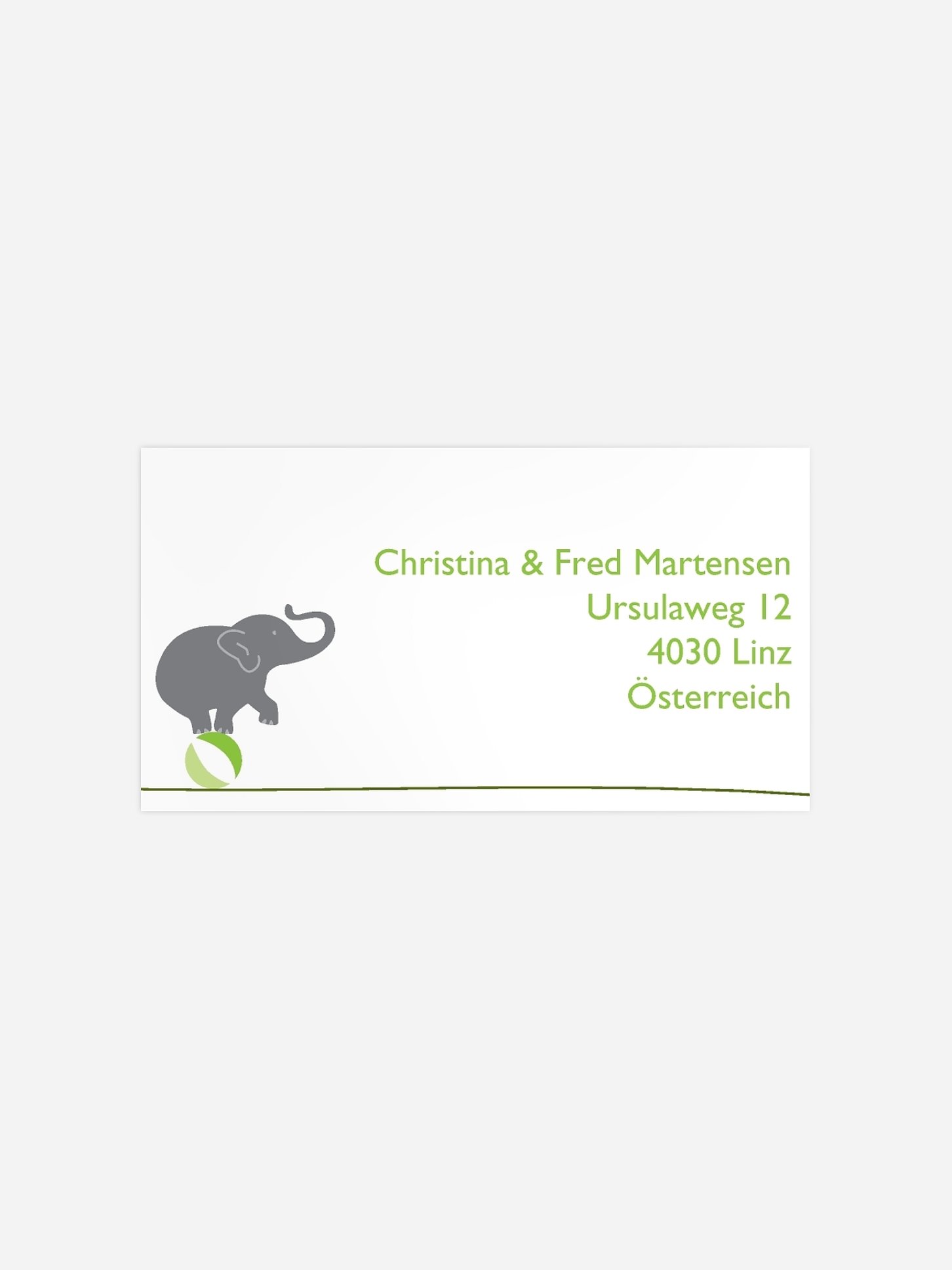 Empfängeraufkleber Geburtstag Elefant