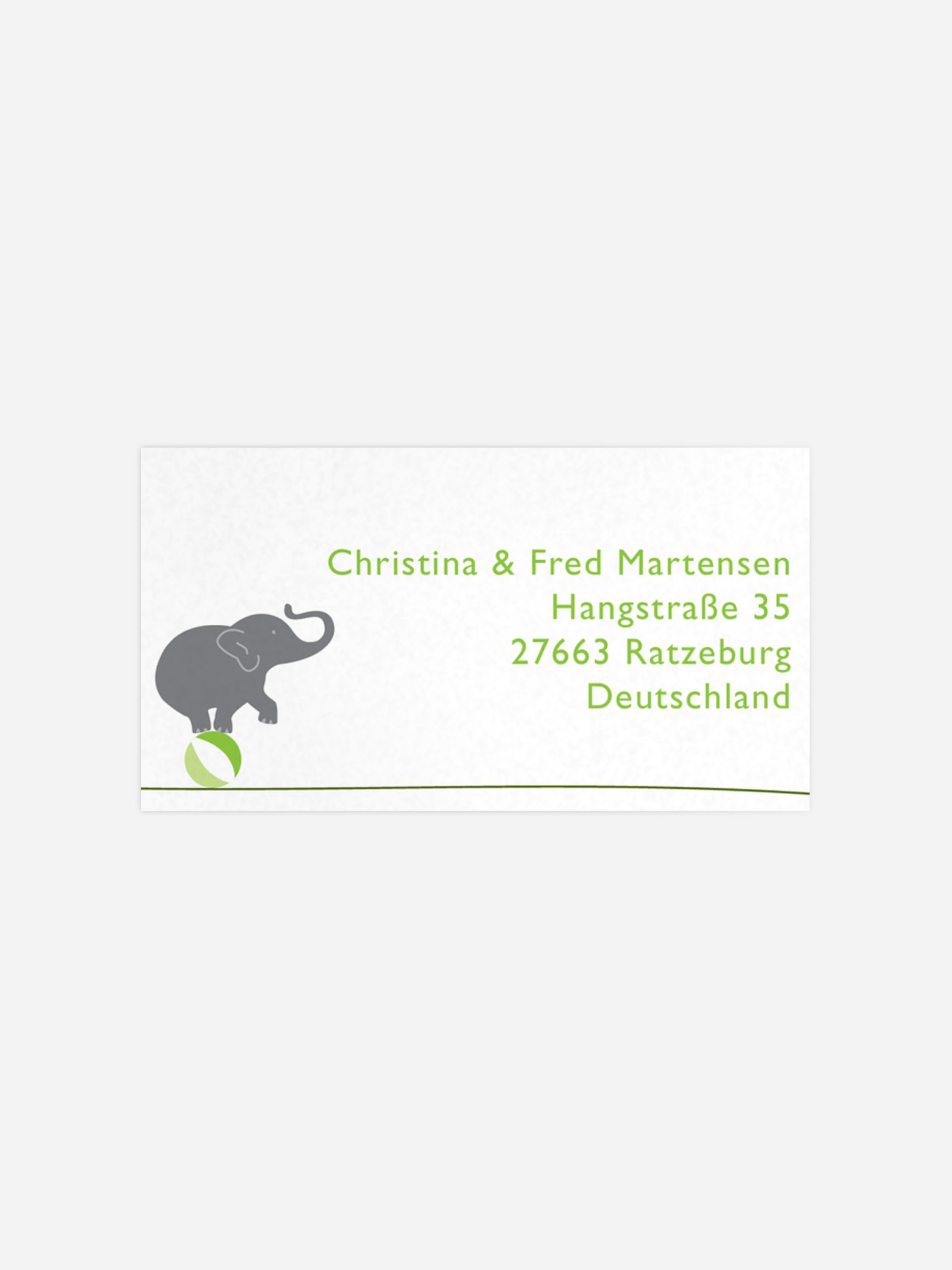 Empfängeraufkleber Geburtstag Elefant