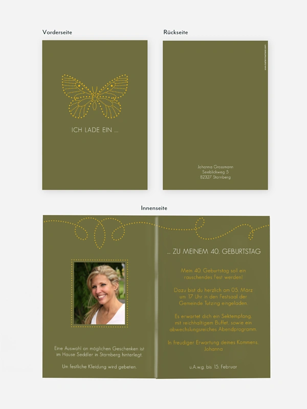 Geburtstagseinladung Schmetterling