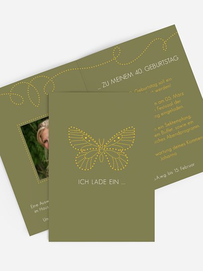 Geburtstagseinladung Schmetterling