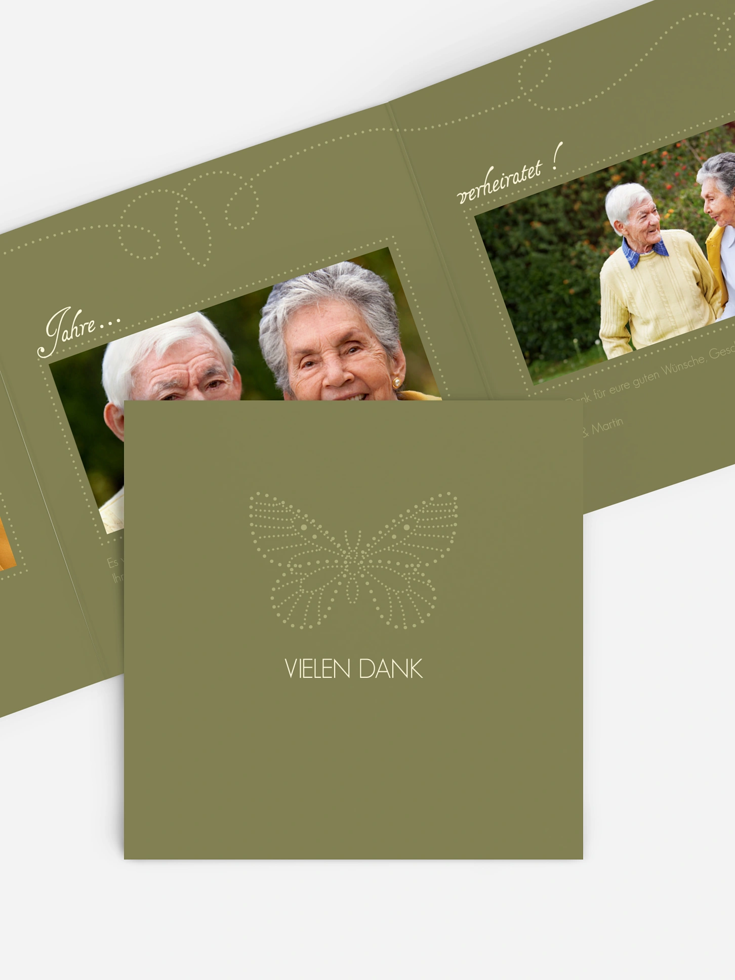 Danksagung zur Goldenen Hochzeit Schmetterling