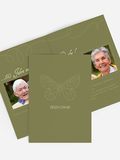 Danksagung zur Goldenen Hochzeit Schmetterling