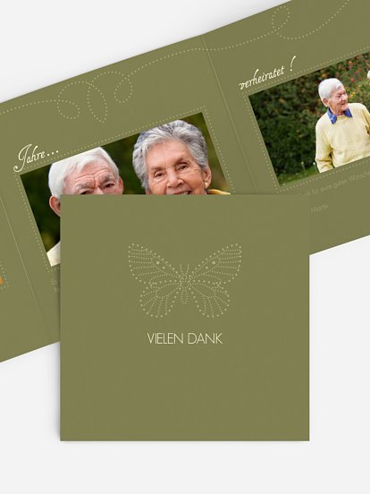 Danksagung zur Goldenen Hochzeit Schmetterling