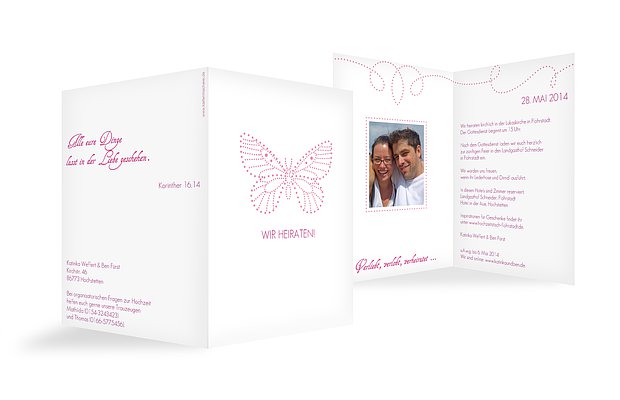 Hochzeitseinladung Schmetterling