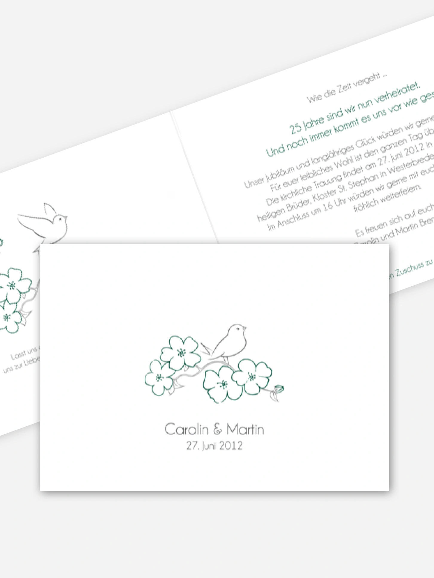 Einladung zur Silberhochzeit Freebird