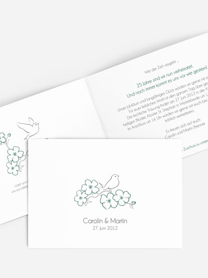 Einladung zur Silberhochzeit Freebird