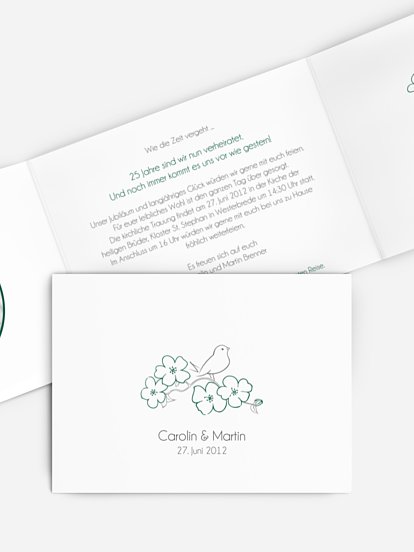 Einladung zur Silberhochzeit Freebird