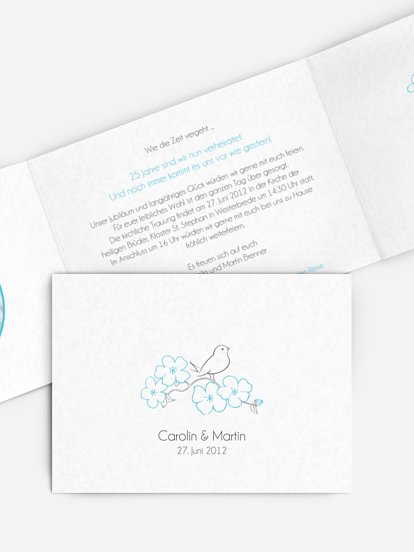 Einladung zur Silberhochzeit Freebird