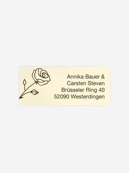 Absenderaufkleber Hochzeit Roses