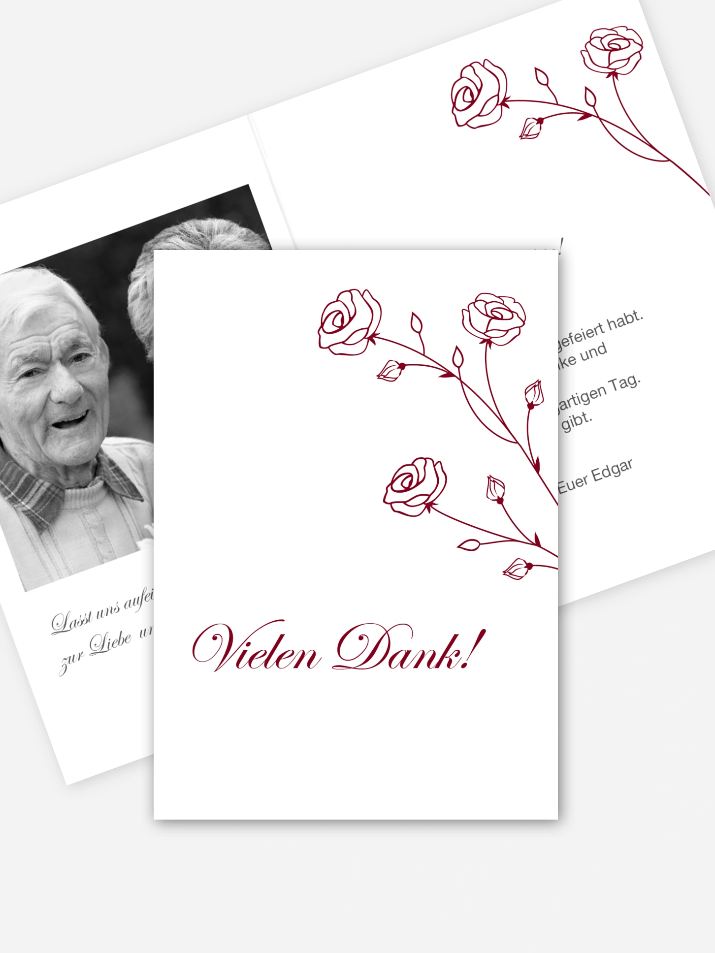Danksagung zur Goldenen Hochzeit Roses