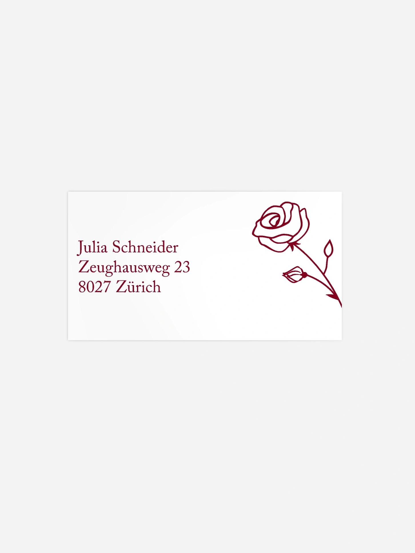 Empfängeraufkleber Trauer Roses