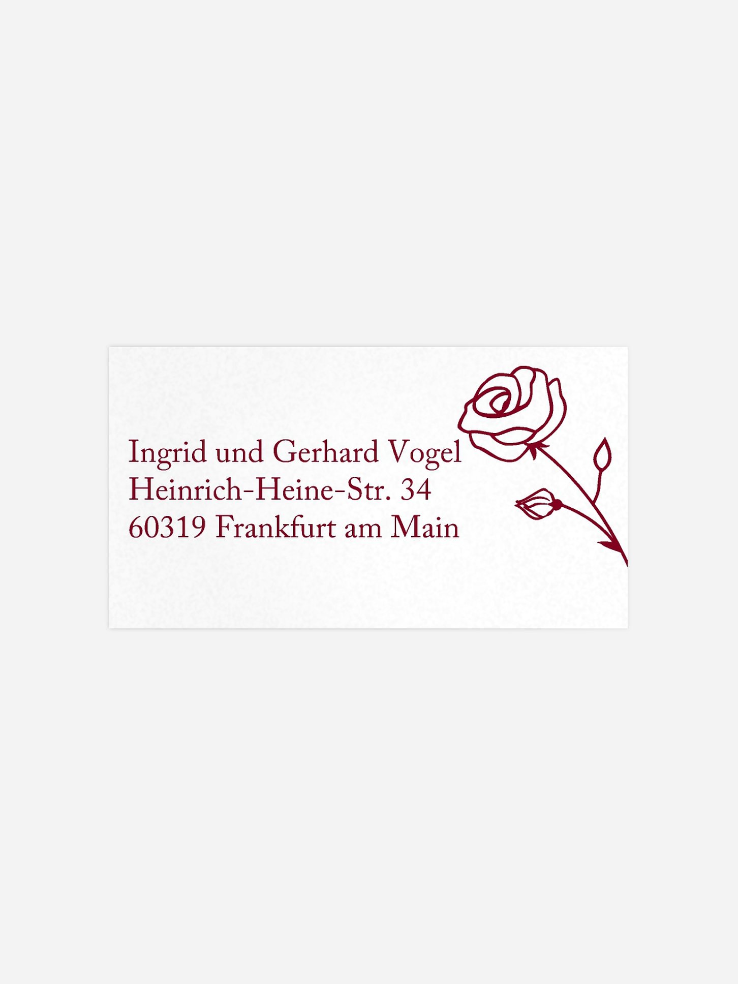 Empfängeraufkleber Trauer Roses