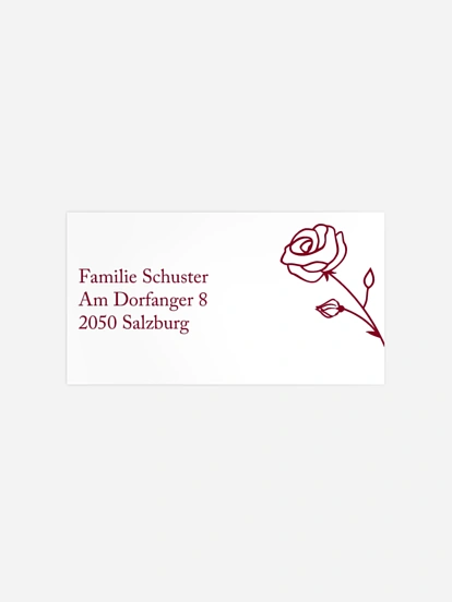 Empfängeraufkleber Trauer Roses