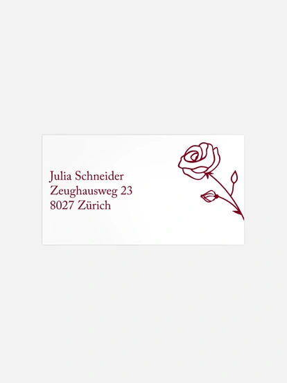 Empfängeraufkleber Trauer Roses