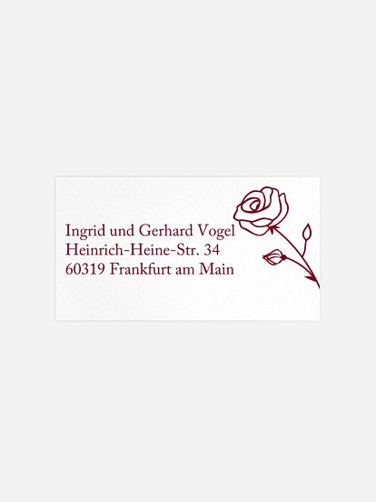 Empfängeraufkleber Trauer Roses