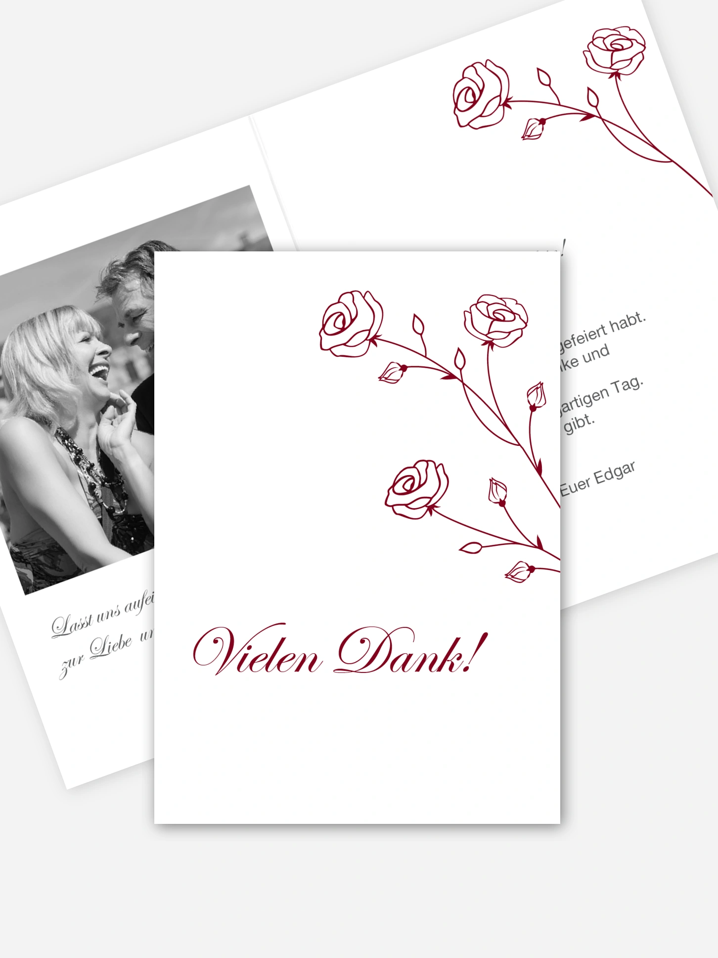 Danksagung zur Silberhochzeit Roses