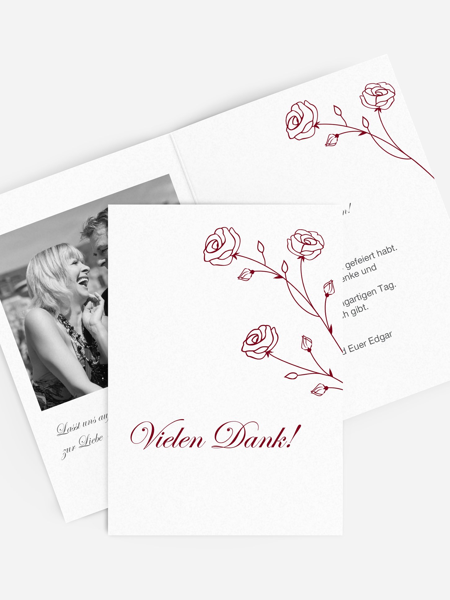 Danksagung zur Silberhochzeit Roses