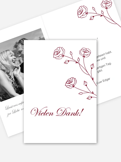 Danksagung zur Silberhochzeit Roses