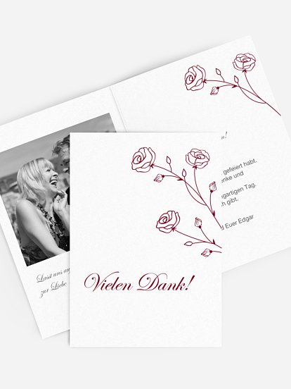 Danksagung zur Silberhochzeit Roses