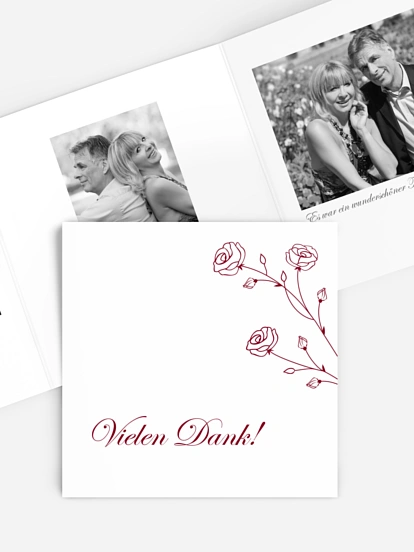 Danksagung zur Silberhochzeit Roses