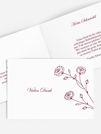 Trauerdanksagung Roses