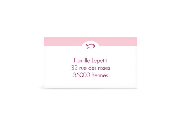 Étiquette destinataire baptême Petit poisson