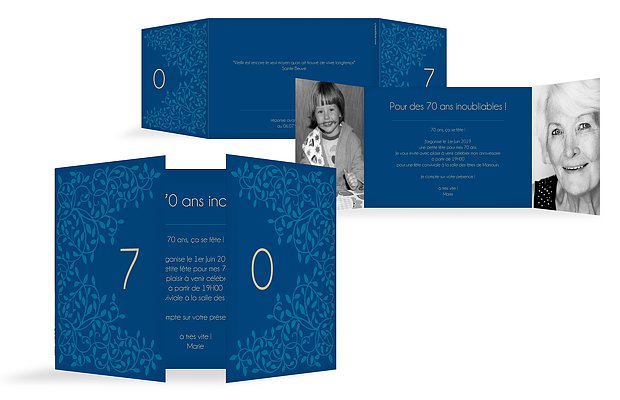 invitation anniversaire 70 Romance