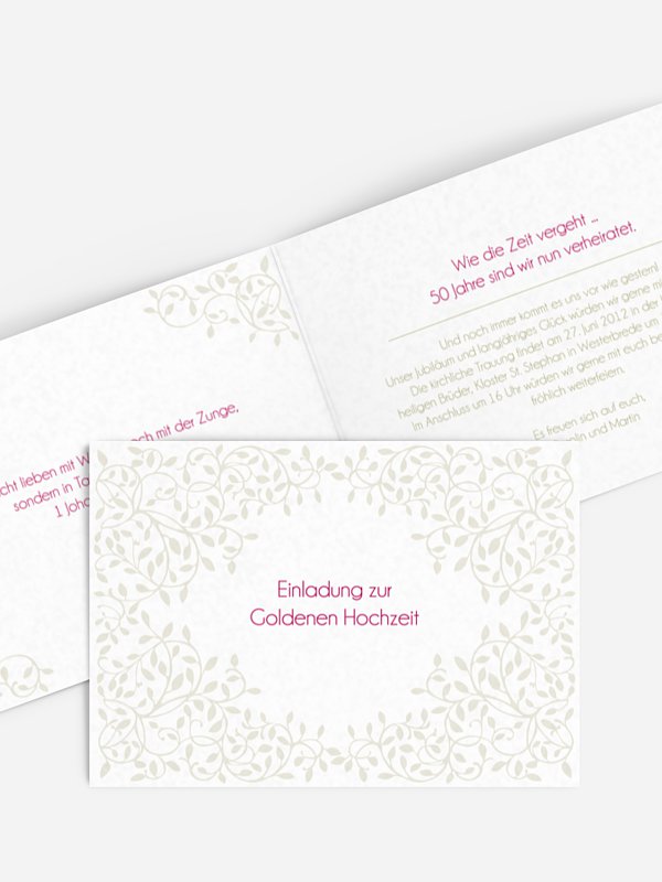 Einladung zur Goldenen Hochzeit Romance