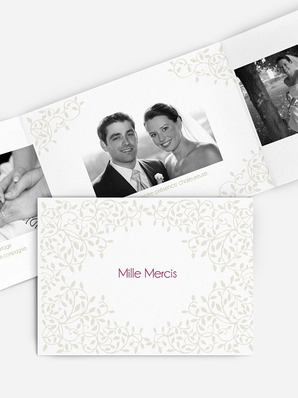 Carte de remerciements Romance