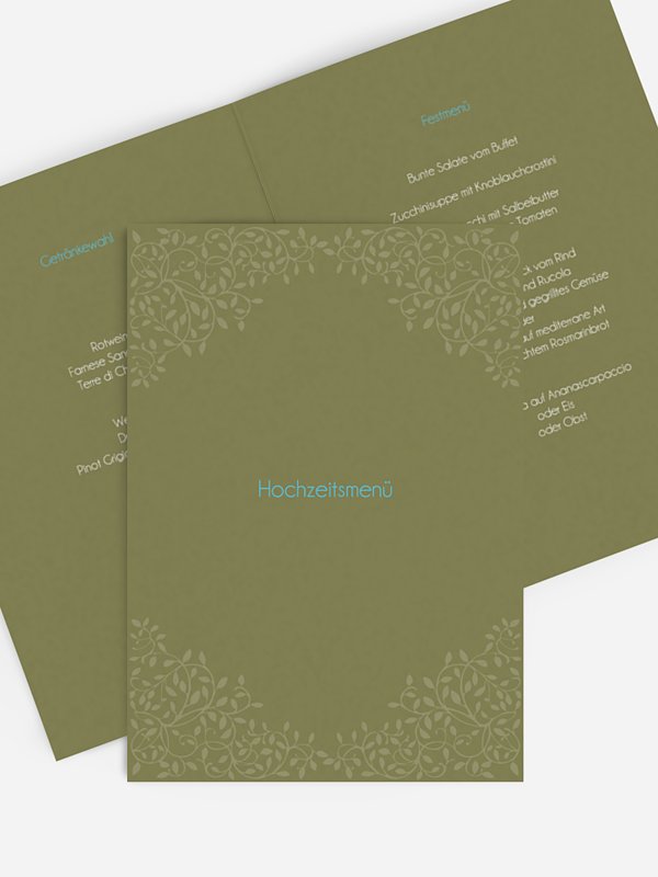 Menükarte Hochzeit Romance