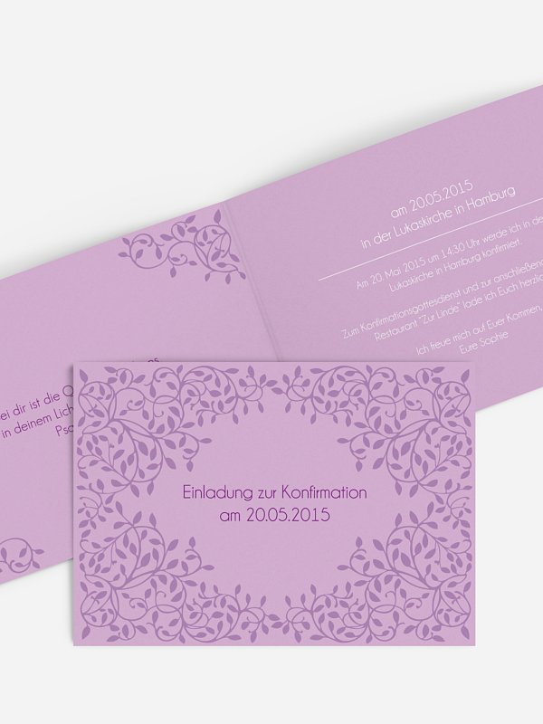 Konfirmationseinladung Romance