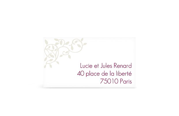 Étiquette destinataire baptême Romance