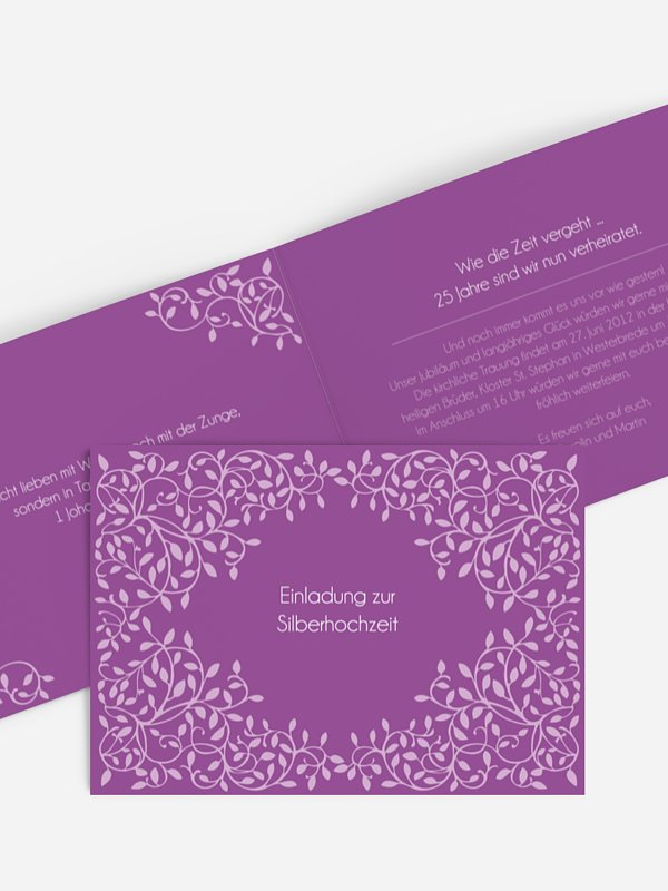 Einladung zur Silberhochzeit Romance