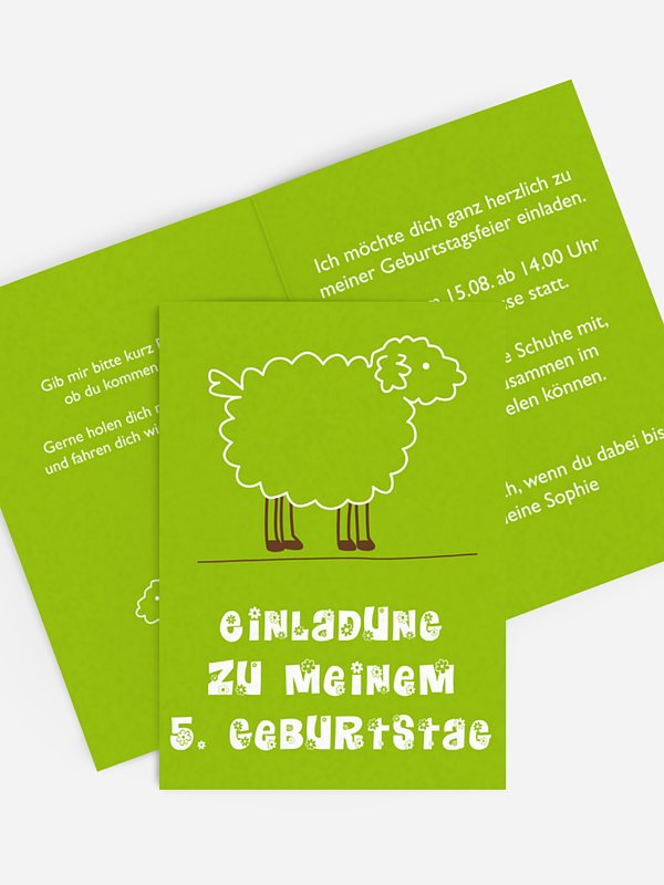 Kindergeburtstagseinladung Schaf