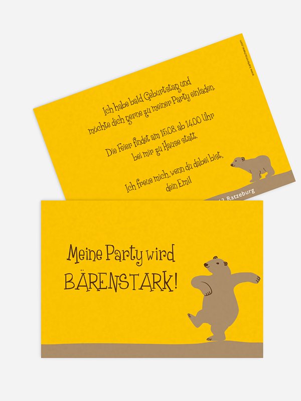 Kindergeburtstagseinladung Bär